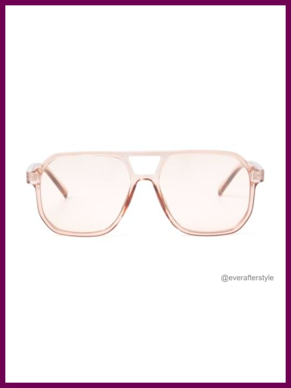 Oversized Retro Clear Aviator Sunglasses UV400 Women Men Square Frame
